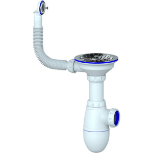 Сифон для мойки Unicorn В411 с круглым переливом Сифон для мойки Unicorn В411 с круглым переливом