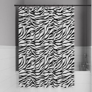 Штора для ванной IDDIS Base BB03P18i11 180х200, черно-белая