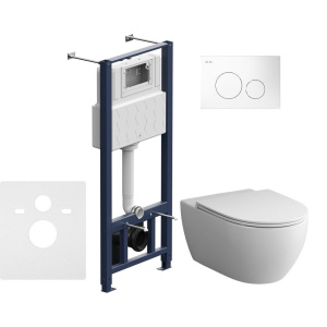 Комплект AM.PM Awe IS49001.111700 с микролифтом, кнопка смыва Pro L белая