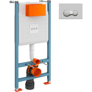 Система инсталляции для унитазов VitrA V-Fix Core 732-5800-01 с кнопкой смыва Sirius 740-0485 матовый хром