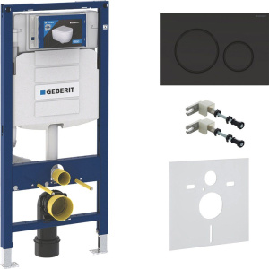 Система инсталляции для унитазов Geberit Duofix UP 320 111.300.00.5 кнопка черная глянцевая Система инсталляции для унитазов Geberit Duofix UP 320 111.300.00.5 кнопка черная глянцевая