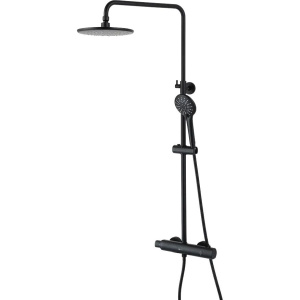 Душевая стойка Lemark Bronx LM3770BL c термостатом, черная