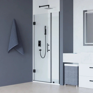 Душевая дверь в нишу RGW Hotel HO-012-B 1100х1950 профиль черный, стекло прозрачное Душевая дверь в нишу RGW Hotel HO-012-B 1100х1950 профиль черный, стекло прозрачное