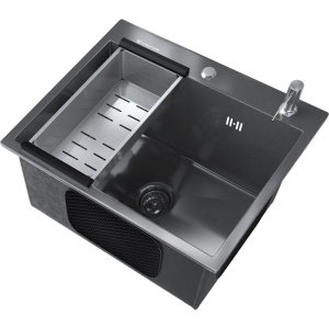 Мойка кухонная Ulgran 50х45, черная брашированная сталь Мойка кухонная Ulgran 50х45, черная брашированная сталь