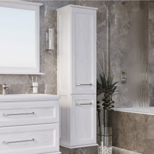 Шкаф-пенал ASB-Woodline Венеция 40 белый, патина серебро Шкаф-пенал ASB-Woodline Венеция 40 белый, патина серебро