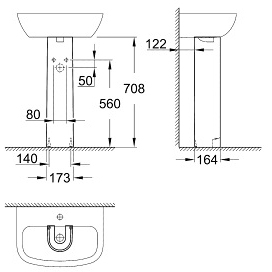 Пьедестал для раковины Grohe BauCeramic 39425000