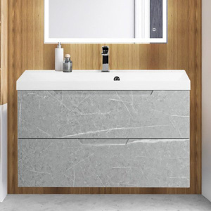 Тумба с раковиной BelBagno Vittoria 90 подвесная, toros bianco, белая глянцевая раковина