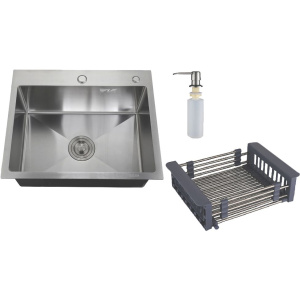 Мойка кухонная РМС MR MR-6050 c корзиной и дозатором, нержавеющая сталь Мойка кухонная РМС MR MR-6050 c корзиной и дозатором, нержавеющая сталь