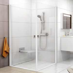 Душевой уголок Ravak Chrome CRV1-100+CRV1-90 Transparent, профиль белый Душевой уголок Ravak Chrome CRV1-100+CRV1-90 Transparent, профиль белый