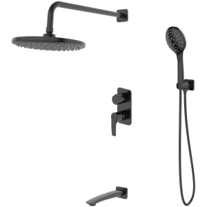 Душевой комплект IDDIS Ray RAYBL03i68 С ВНУТРЕННЕЙ ЧАСТЬЮ, черный матовый