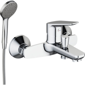 Смеситель для ванны с душем STWORKI Дублин HFDB10000 хром,настенный, латунь, однорычажный, с душевым гарнитуром
