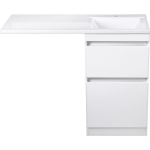 Тумба с раковиной Style Line Даллас 110 Люкс Plus напольная, белая R Тумба с раковиной Style Line Даллас 110 Люкс Plus напольная, белая R