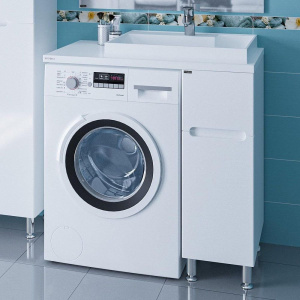 Тумба с раковиной СанТа Лондон 29 R напольная, 2 ящика, для стиральной машины Тумба с раковиной СанТа Лондон 29 R напольная, 2 ящика, для стиральной машины