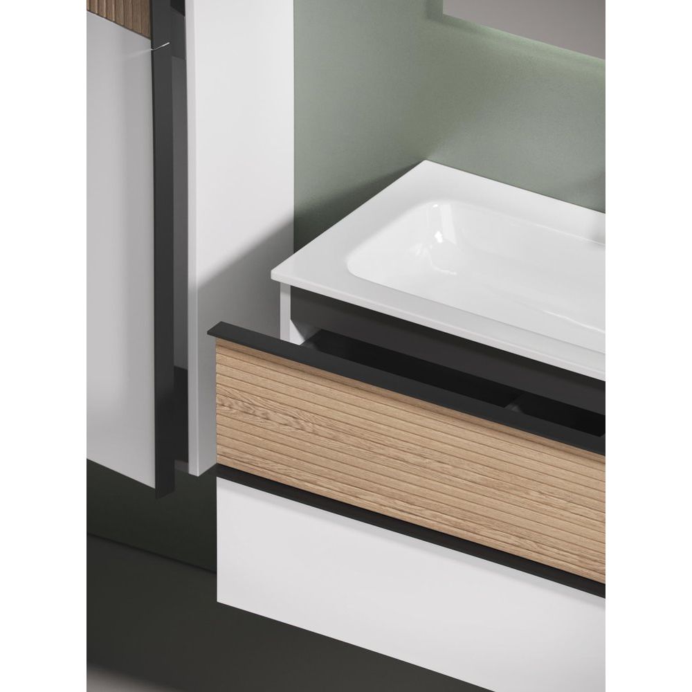 Купить Мебель для ванной Sancos Delta 100 R дуб светлый, белый в Москве с доставкой Мебель для ванной Sancos Delta 100 R дуб светлый, белый