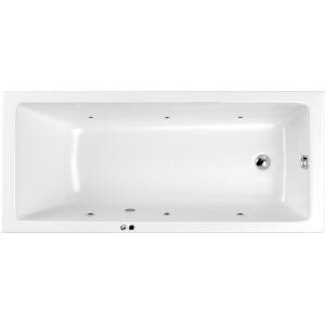 Акриловая ванна WHITECROSS Wave Slim SOFT 160x80 см, с гидромассажем, с каркасом, со сливом-переливом