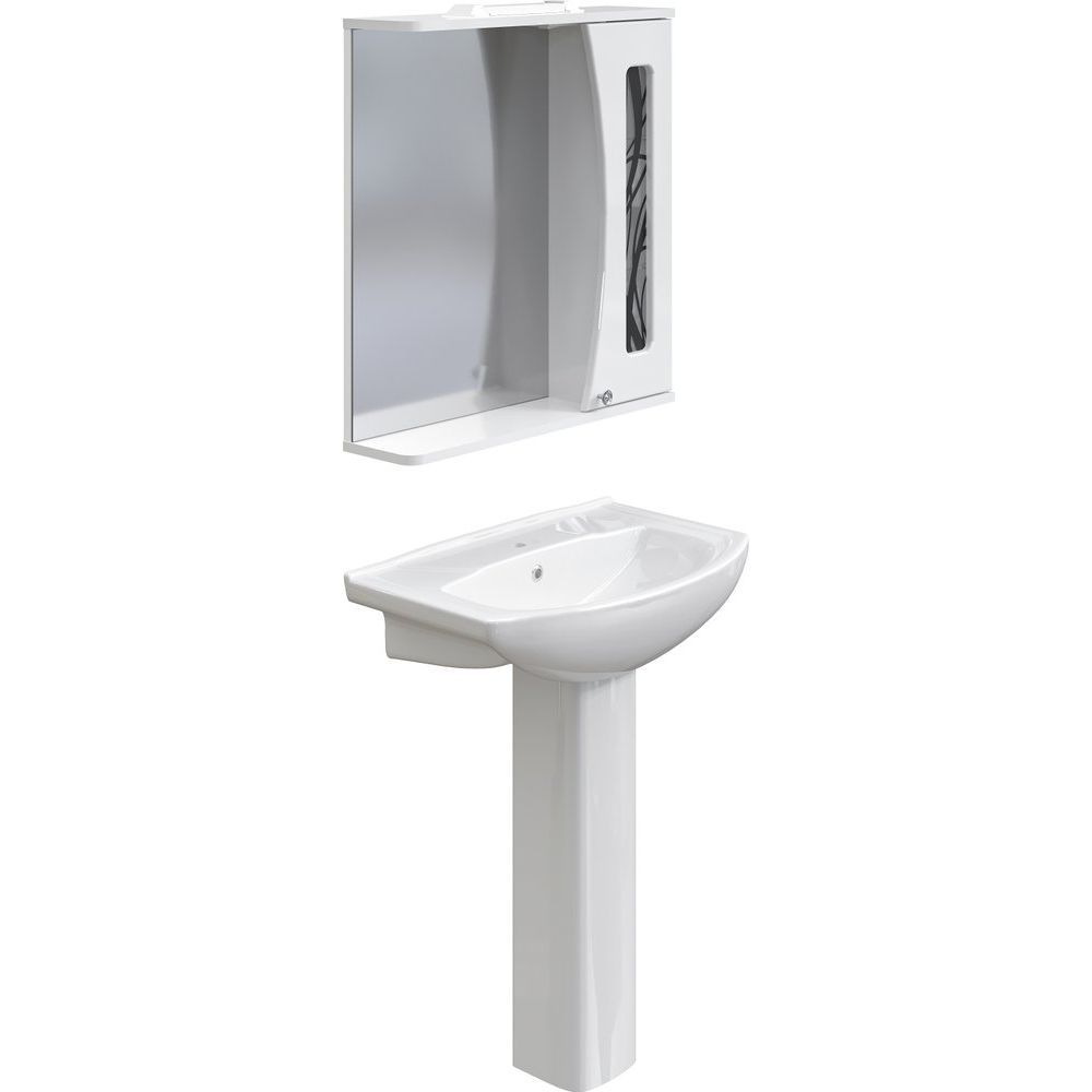 Купить Комплект Раковина DIWO Дмитров 0113 , подвесная, фаянсовая, 70 см, белая + Сифон Wirquin Минор с отводом для стиральной машины + Пьедестал квадрат 0201 + Зеркало STWORKI Брамминг 70х90, черное в Москве с доставкой Комплект Раковина DIWO Дмитров 0113 , подвесная, фаянсовая, 70 см, белая + Сифон Wirquin Минор с отводом для стиральной машины + Пьедестал квадрат 0201 + Зеркало STWORKI Брамминг 70х90, черное