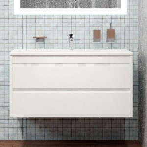 Тумба с раковиной Art&Max Family 100, подвесная, Bianco Lucido