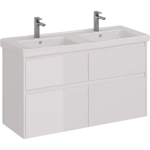 Тумба с раковиной Lemark Combi 125, белая глянцевая