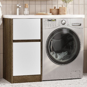Тумба с раковиной AQUATON Лондри 40 L, дуб кантри, белый Тумба с раковиной AQUATON Лондри 40 L, дуб кантри, белый