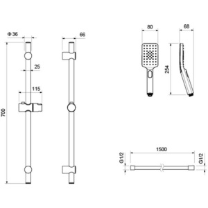 Душевой гарнитур Aquatek Лира AQ2018CR хром