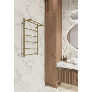 Полотенцесушитель электрический Двин Fj neo 80х50, состаренная бронза, с полкой