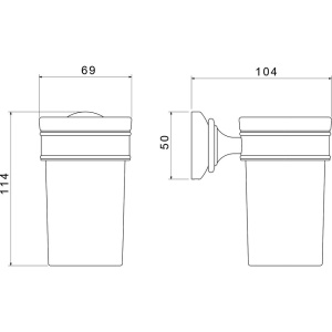 Стакан Акватек Классик AQ4527MB матовый черный