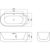 Акриловая ванна Black&White Swan SB109 170x80 см, отдельностоящая, овальная, с каркасом, со сливом-переливом, с донным клапаном