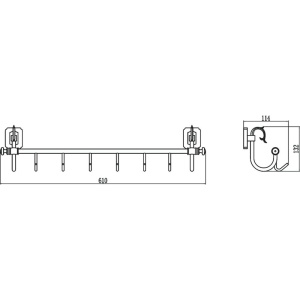 Крючок Savol 64 S-006476 бронза, 60 см