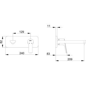 Купить Смеситель для раковины E.C.A. Luna 102167606EX-K хром в Москве с доставкой Смеситель для раковины E.C.A. Luna 102167606EX-K хром
