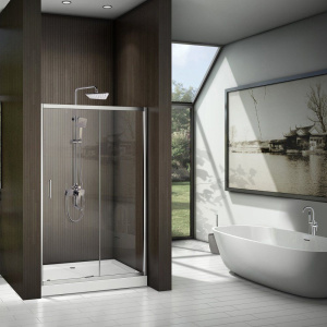 Душевая дверь в нишу Ceruttispa Gloria D120 120 см, профиль хром