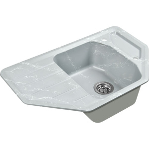Мойка кухонная Wisent WE08-17 мрамор серо-белый