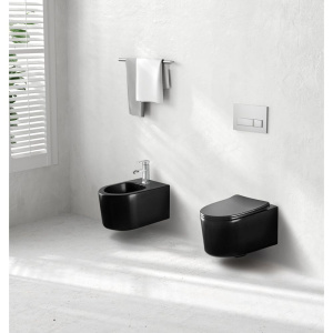 Унитаз подвесной Акватек Мия AQ2004-MB безободковый, матовый черный