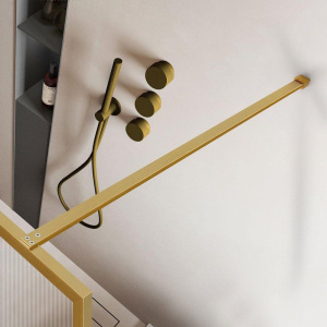 Купить Душевая перегородка Vincea Walk-in HP Art VSW-1HP800FLBG 80 см, профиль брашированное золото, стекло рифленое в Москве с доставкой Душевая перегородка Vincea Walk-in HP Art VSW-1HP800FLBG 80 см, профиль брашированное золото, стекло рифленое