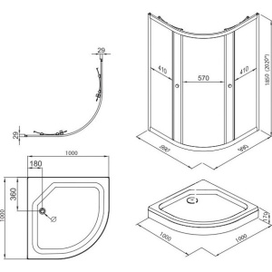 Душевой уголок Triton Альфа -блэк Щ0000054222 100x100