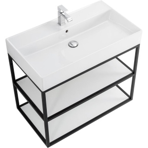 Консоль Cezares Cadro 80 2-х ярусная, подвесная, белые полки