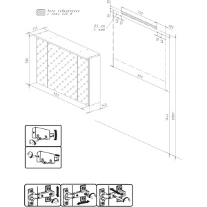 Купить Зеркало-шкаф Бриклаер Кристалл 95 ясень анкор, темный, с подсветкой в Москве с доставкой Зеркало-шкаф Бриклаер Кристалл 95 ясень анкор, темный, с подсветкой