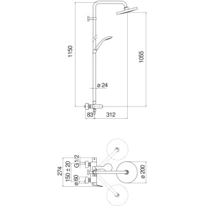 Душевая стойка Nobili Blues BS101130/30CR хром