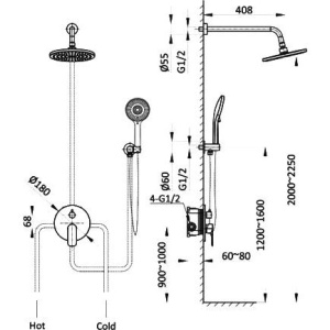 Душевой комплект Vincea Esse VSFW-1E1CH С ВНУТРЕННЕЙ ЧАСТЬЮ, хром