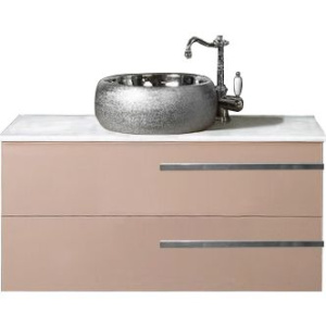 Купить Тумба с раковиной Armadi Art NeoArt 100, капучино с ручками Luce хром в Москве с доставкой Тумба с раковиной Armadi Art NeoArt 100, капучино с ручками Luce хром