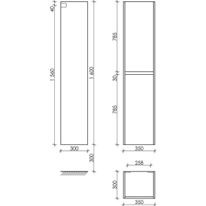 Шкаф-пенал Sancos Smart 35 см белый глянец