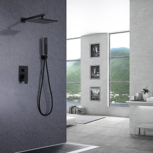 Душевой комплект Abber Weiss Insel AF8018B С ВНУТРЕННЕЙ ЧАСТЬЮ, черный матовый