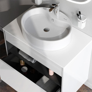 Купить Мебель для ванной AM.PM Func 80 белый глянец, со столешницей, раковина M8FWCC20561WG в Москве с доставкой Мебель для ванной AM.PM Func 80 белый глянец, со столешницей, раковина M8FWCC20561WG