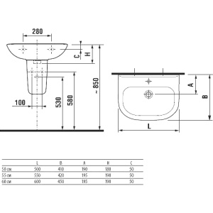 Раковина подвесная Roca Access 55 ZRU9307609 белая