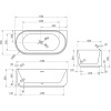 Акриловая ванна Vincea VBT-621 170x80 см, овальная, со сливом-переливом, с донным клапаном