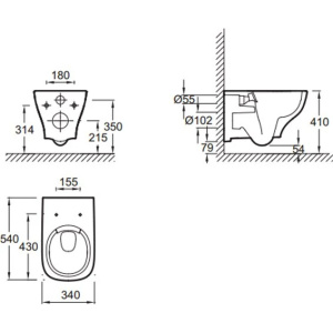 Купить Унитаз подвесной Jacob Delafon Struktura EDE102-00 безободковый в Москве с доставкой Унитаз подвесной Jacob Delafon Struktura EDE102-00 безободковый