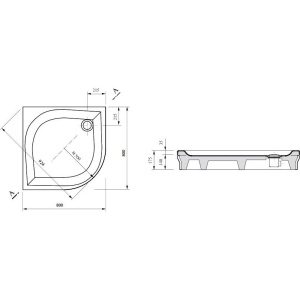 Поддон для душа Ravak Galaxy Elipso-80 EX под облицовку