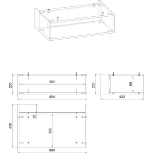 Купить Полка Бриклаер Кристалл 70 под тумбу, муссон в Москве с доставкой Полка Бриклаер Кристалл 70 под тумбу, муссон