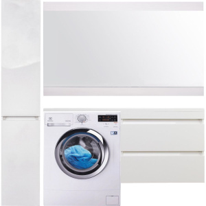 Тумба с раковиной Style Line Даллас 130 Люкс Plus подвесная, белая, эмаль R