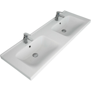 Тумба с раковиной Lemark Combi 125, белая глянцевая