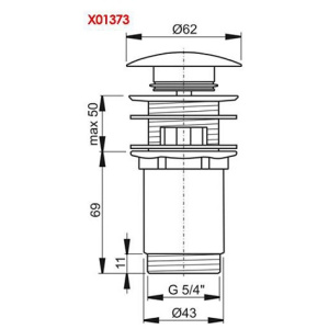 Купить Слив для умывальника Click-Clack Ravak X01373 для раковин с переливом в Москве с доставкой Слив для умывальника Click-Clack Ravak X01373 для раковин с переливом